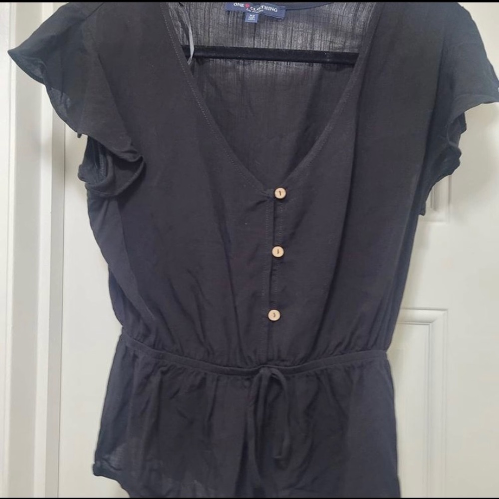 Darling Black Ruffled Blouse